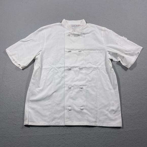 Chefwear Chef Coat Men M Double Breasted White S/S Kitchen Uniform NWOT - Picture 1 of 8